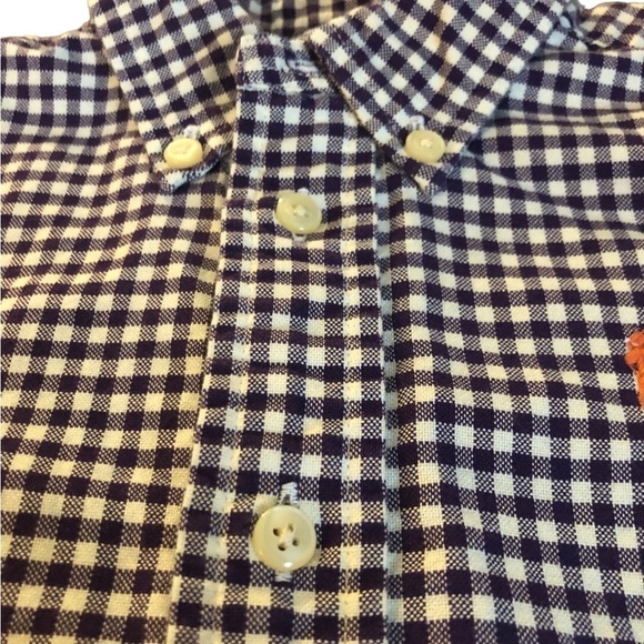 Ralph Lauren Infant/Toddler Button Down Oxford Shirt Purple Check 18MO Easter - Picture 3 of 6